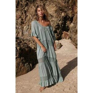 Free People Free-est Dream On Maxi Dress Oversized Embroidered Lace XS 271814